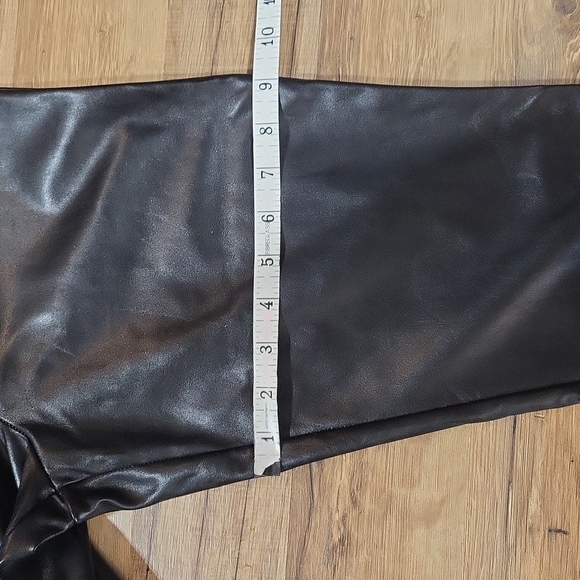 PRETTY LITTLE THINGS Black Faux Leather High Waisted Split Hem Leggings - Picture 12 of 14